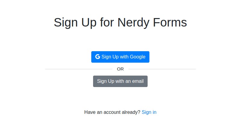 Create Nerdy Form account