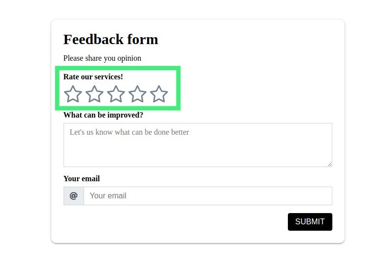 Rating field in feedback form