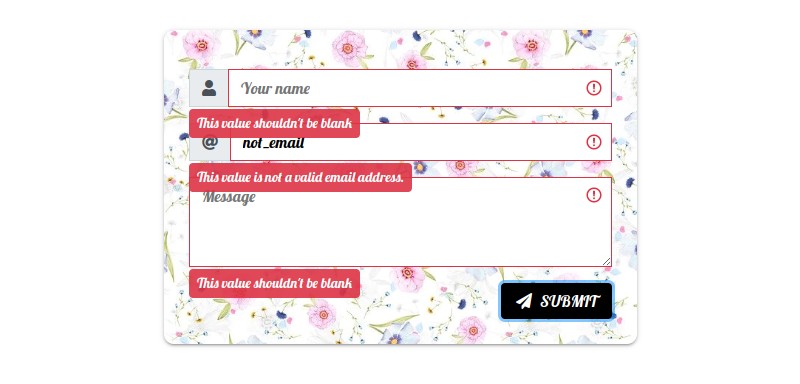 Web form with validation