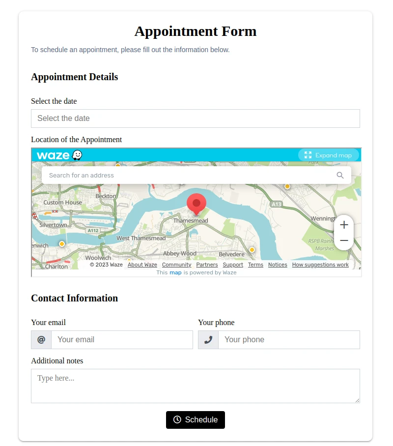 Appointment form