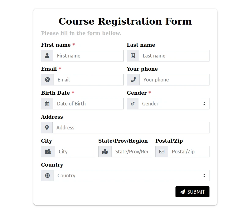 Please Fill Up the Form Completely