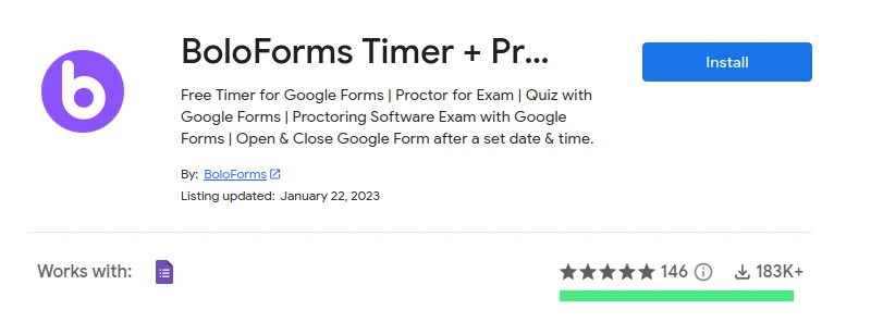 BoloForms Timer on Google Workspace Marketplace
