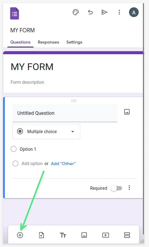 Add a question to your Google Form