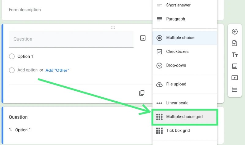 Creating Multiple-choice Grid