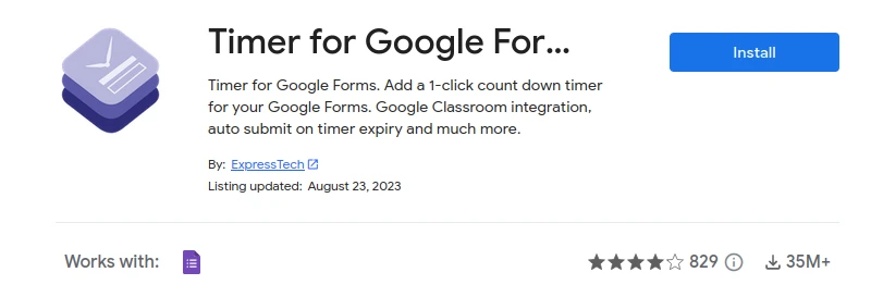 Timer for Google Forms add-on