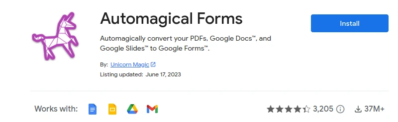 Automagical Forms add-ons on Google Workspace Marketplace