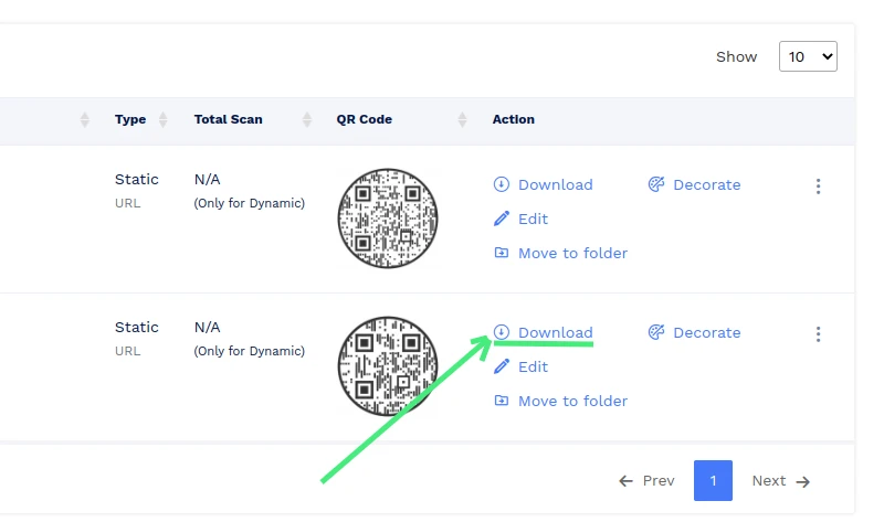 Download the QR code of your form