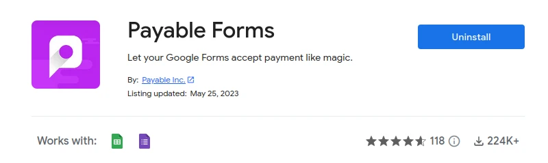 Payable forms add-on