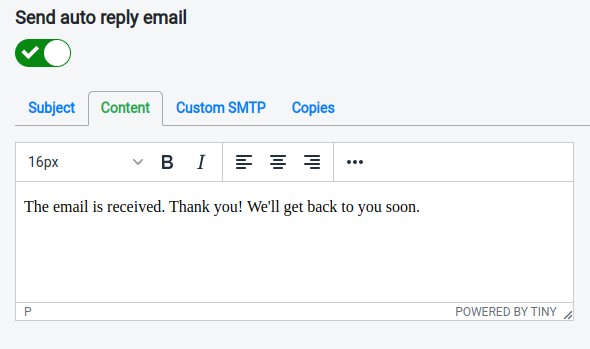 Set up auto reply email
