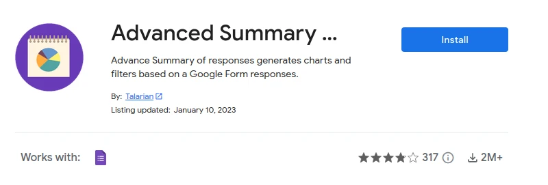 Advanced Summary add-on on Google Workspace Marketplace