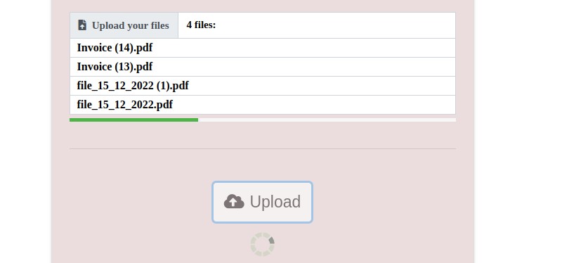 form with file upload progress bar