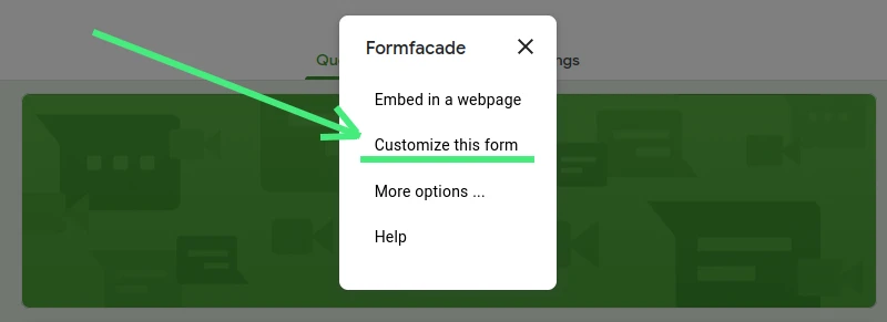 Open the Form Facade user interface