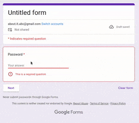 Google Form protected with a password