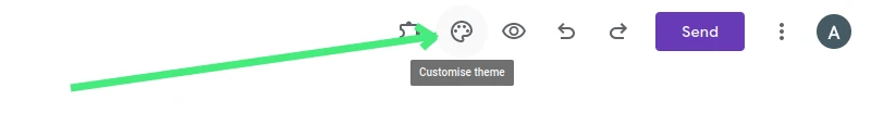 Button to customize a Google Form design
